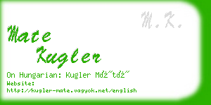 mate kugler business card